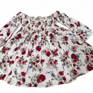 Torrid White Floral Smocked Top